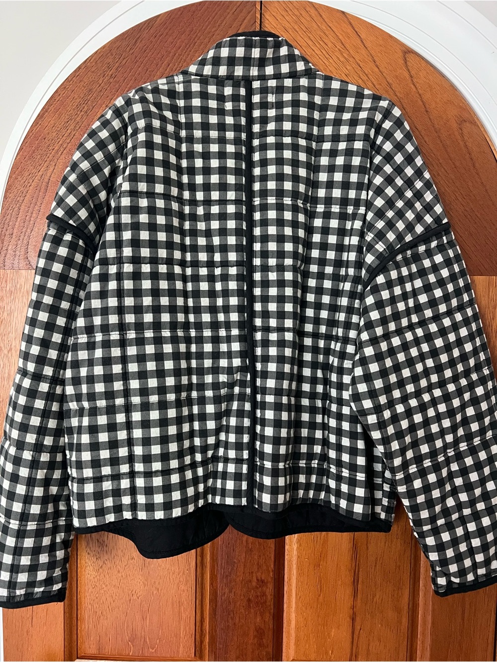 Free People Chloe Jacket Size Large - Black & White Gingham RT $198 - Picture 5 of 5